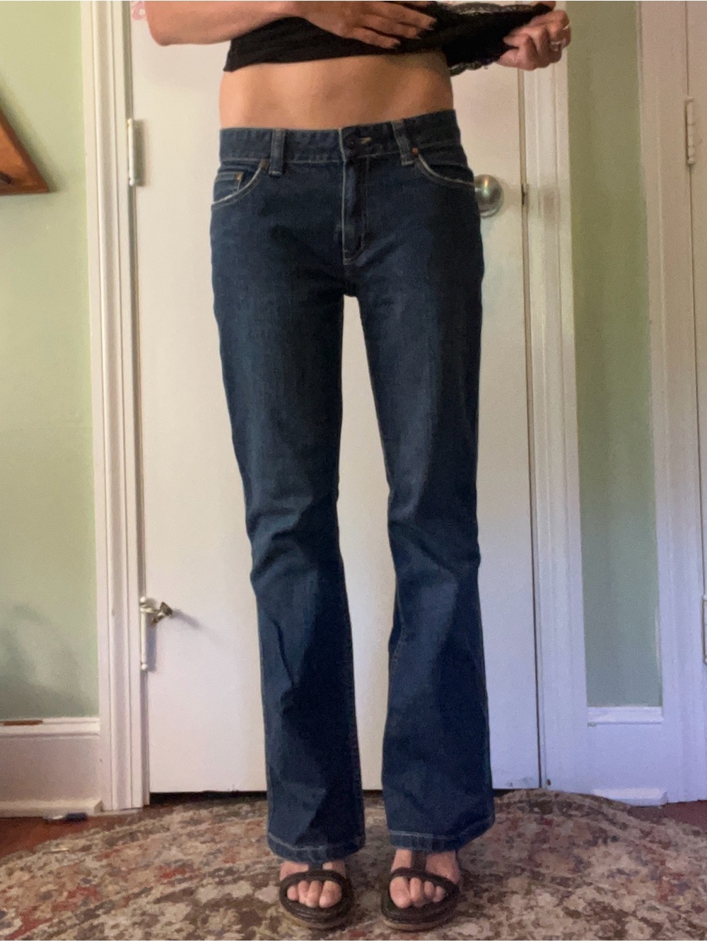 Mid Rise Boot Cut Jeans with Embroidered Back Pockets - Picture 5 of 6